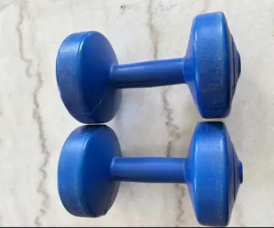2 Exercise Dumbells 5 lbs each selling as a pair. , View more