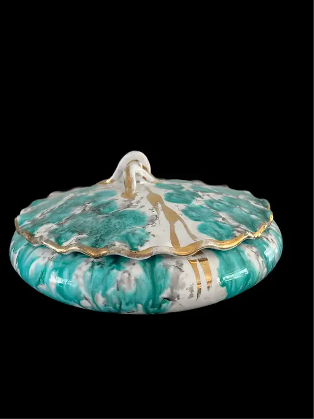 MCM Italian ceramic covered Dish Marbled Glam 50s dans Art et objets de collection dans Région de Mississauga/Peel - Image 3