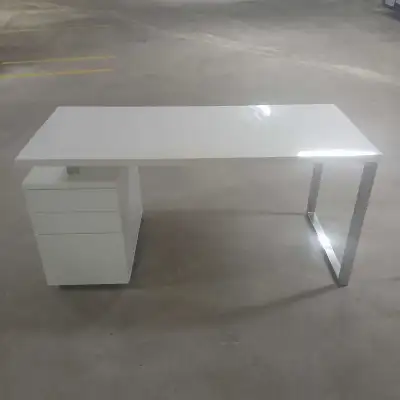 Structube Manchester Desk Laquered White Storage Cabinet Office, View more