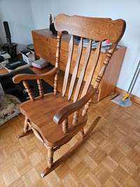 Solid oak rocking chair for sale 