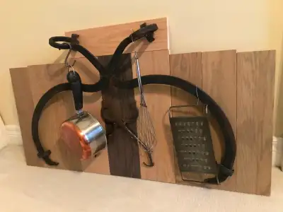 UNIQUE  Antique Tools on Oak Boards KITCHEN POT UTENSIL  RACK, View more