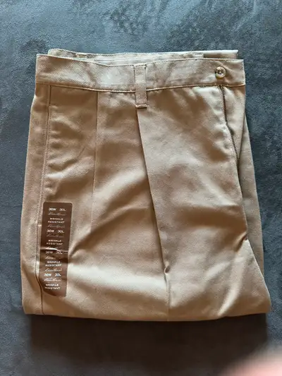 Eddie Bauer Men's Dark Khaki Wrinkle Resistant Pants, View more
