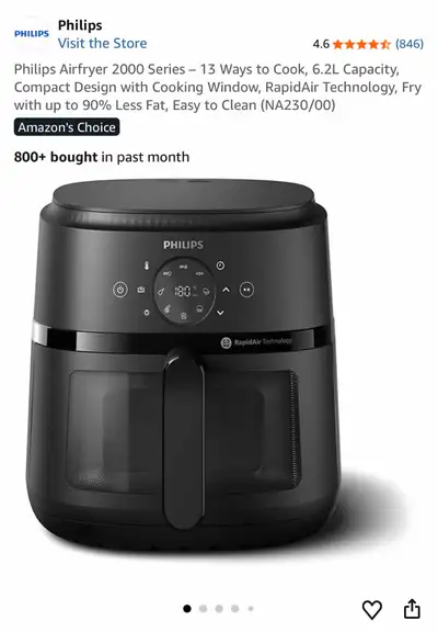 Philips Airfryer 2000 series 6.2L, View more