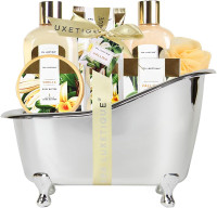 Basket for Women, Spa Luxetique Vanilla Bath Gift Set, Perfect B