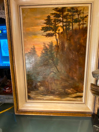 Antique 2 Oil Painting by AB. Rown 17" X 23".