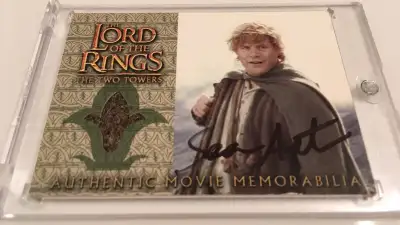 Lord of the Rings Two Towers - Samwise Gamgee/ Sean Austin autograph signed card with authentic movi...