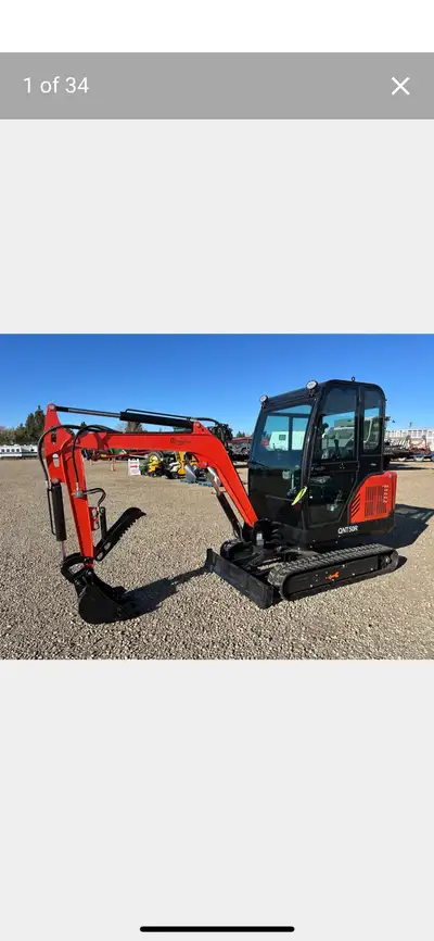 BRAND NEW CFG QNT 50 28 HP GAS ENGINE 8 FOOT DIG DEPTH SWING BOOM HYDRAULIC THUMB AUX HYDROS PLUMMED...