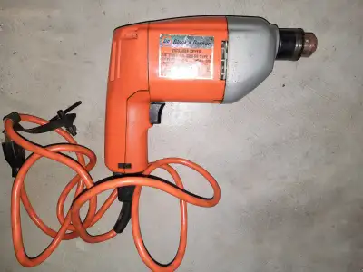Used Black and Decker electric drill; 3 Amps; 3/8 chuck