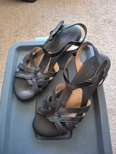 Naturalizer Black Leather Strappy Sandals , View more