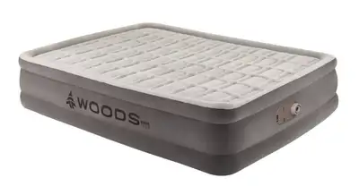 Woods Double-High Queen Air Mattress with Built-In 120V Pump, View more
