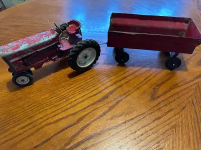 Vintage ERTL International 1:16 Red Farm Tractor & Wagon, View more