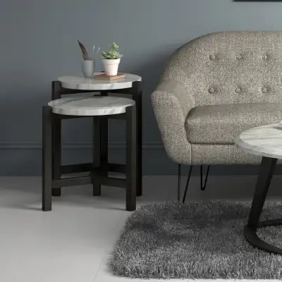 ACCENT NESTING TABLE IN GREY(SET OF TWO ), View more