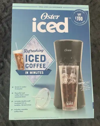 Brew refreshing iced coffee in minutes with this brand new, unopened Oster Iced Coffeemaker! This si...