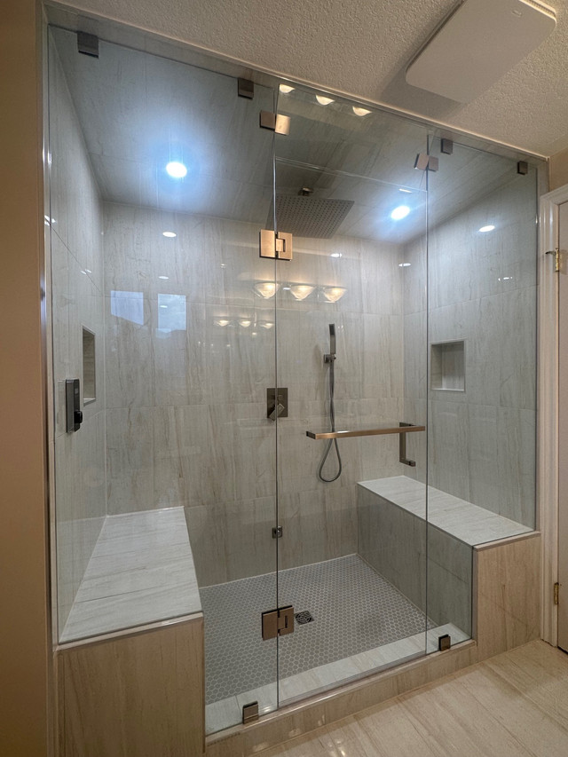 SHOWER GLASS DOORS ENCLOSURES OFFICE ENTRANCES PARTITION RAILING in Plumbing, Sinks, Toilets & Showers in Oakville / Halton Region