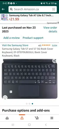 Samsung galaxy Tab S7 book cover keyboard 