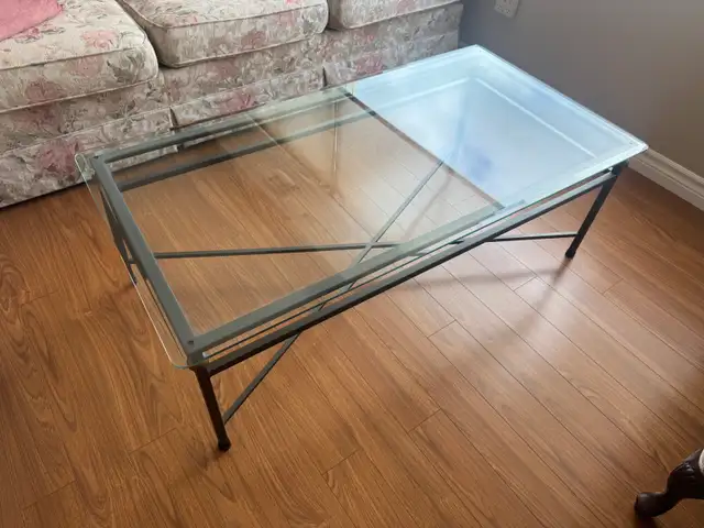 Glass-top coffee table