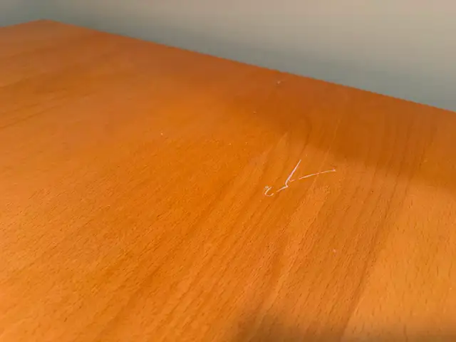 Ikea L-shaped wood desk and office chair in Desks in Ottawa - Image 6