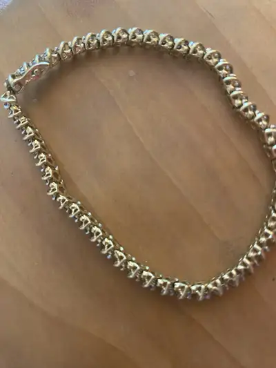 14K Yellow Gold with 3ct Diamond TennisBracelet 7.7 inch lengt, View more