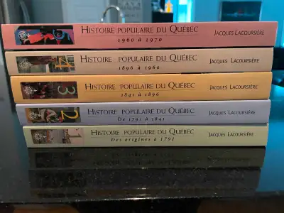 Histoire populaire du Québec de Jacques Lacoursière, tome 1 à 5 (série complète). Éditions du Septen...