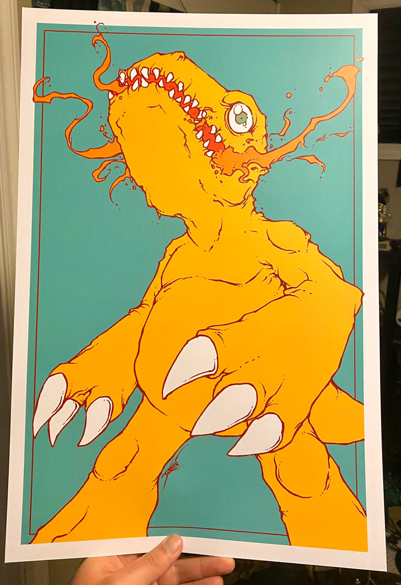 Agumon Digimon 12”x18” Art Print Arts And Collectibles Winnipeg 