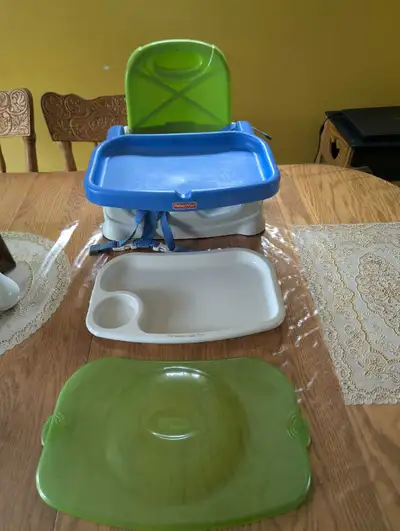 Convenient and easy-to-clean high chair alternative. Includes all the straps to attach firmly to a s...