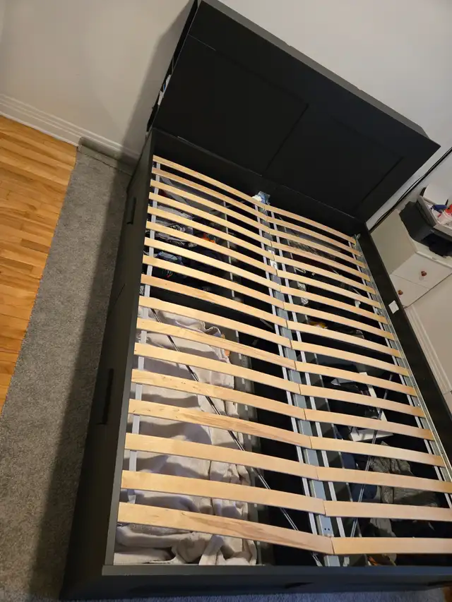 IKEA Used Brimens Bed and head of bed in Beds & Mattresses in City of Montréal - Image 6