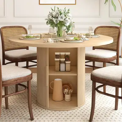 47 inch Round Dining Table, Kitchen Table Dinner Table, View more