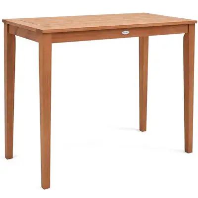 NEW Costway 48"x24" Eucalyptus Wood Slatted Tabletop Patio Table, View more