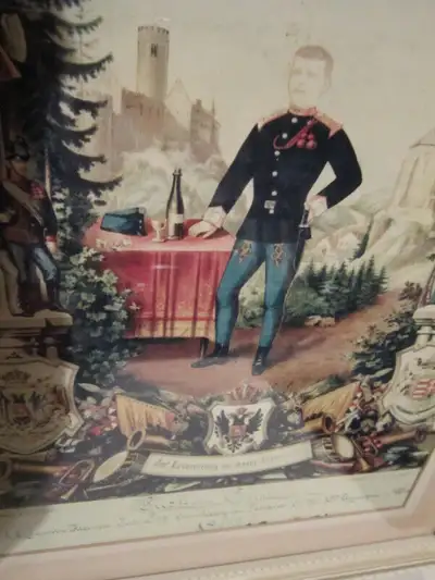 Dated - 1803 - Framed  -  Record of Military Service in Europe, View more