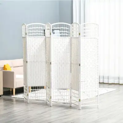 6 Panel Room Divider, 5.6 ft Tall Folding Privacy Screen, Wave F, View more