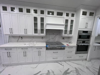 Grab the offer 50% Maple wood kitchen cabinets with quartz