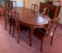 Rosewood elegant dinning set with 4 chairs and 2 arm chairs