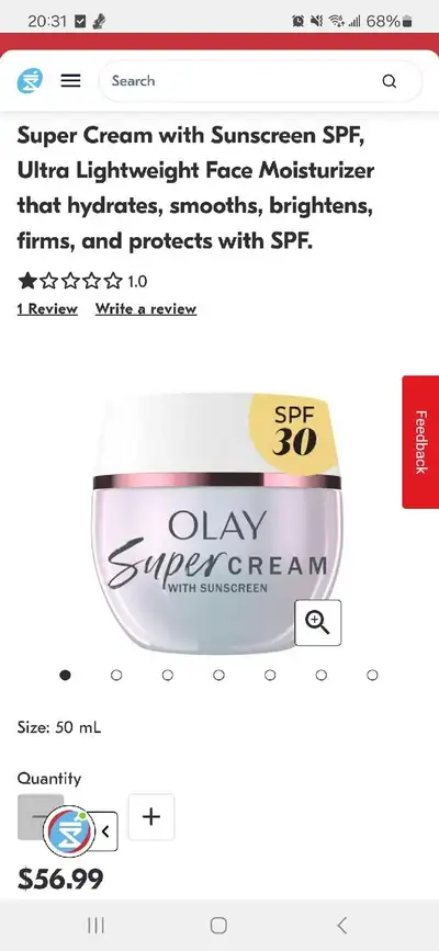 Olay Mini Super Cream Ultra Lightweight Face Moisturizer,, View more