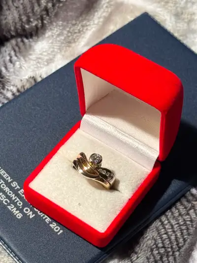 14k gold and Diamond ring, View more