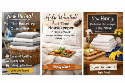 Part-Time Housekeeper Wanted – 2-3 Days/Week, View more