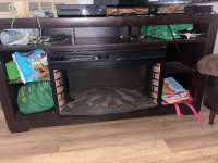 Tv stand with fire place 