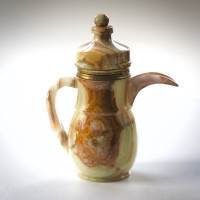 Vintage onyx / marble tea or coffee pot - natural stone