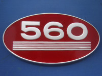 IH 560 Gas Farm Tractor Side Oval Emblem Part 369127R1 Aluminum