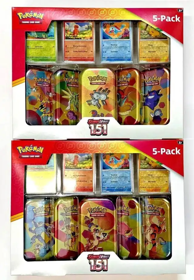 Pokemon Scarlet and Violet 151 5-Pack Tin Set