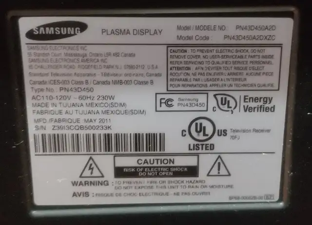 Téléviseur Plasma Samsung PN43D450A2D in TVs in Rimouski / Bas-St-Laurent - Image 3