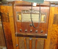Floor standing GE Radio and Overton Grammophone