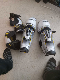 Hockey shin guards and elbow pads