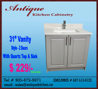 $229 = 31” Bathroom Vanity with Quartz Top & Sink for SALE