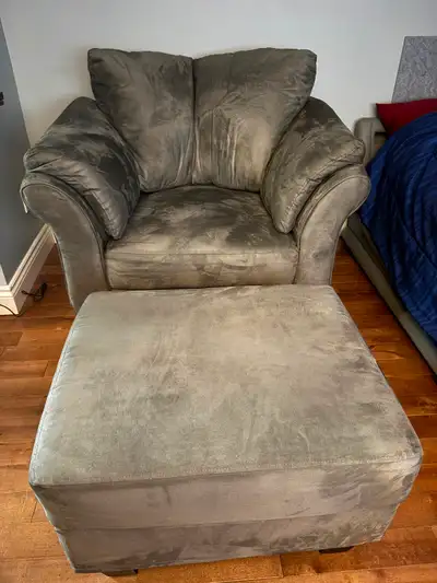 Chair and ottoman, View more