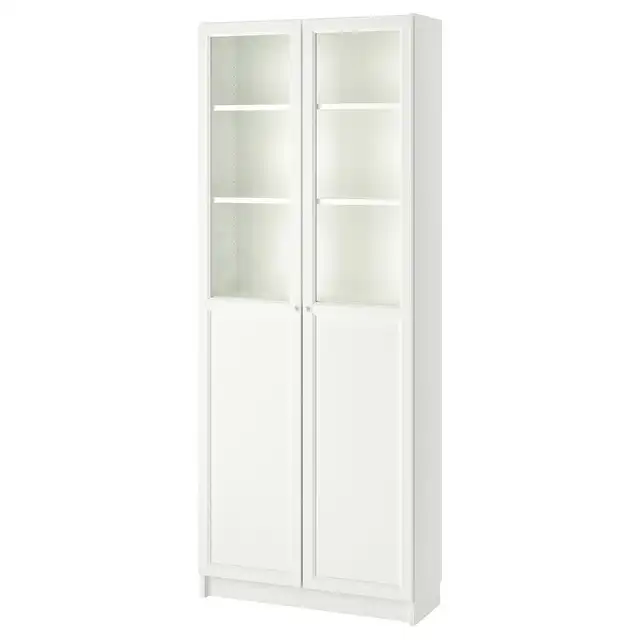 White Ikea Two Glass Door Bookshelf in Bookcases & Shelving Units in Oshawa / Durham Region - Image 2
