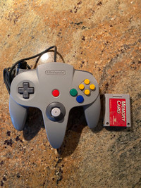 Nintendo 64 Controller Gray OEM For N64 authentic W/ Memory card