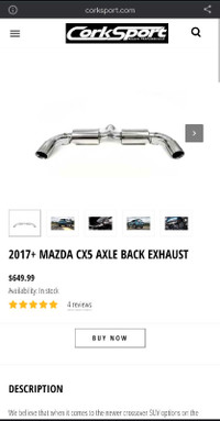 Corksport cx5 axle back 