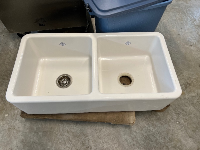 36" Shaws original ceramic Undermount kitchen double sink Plumbing