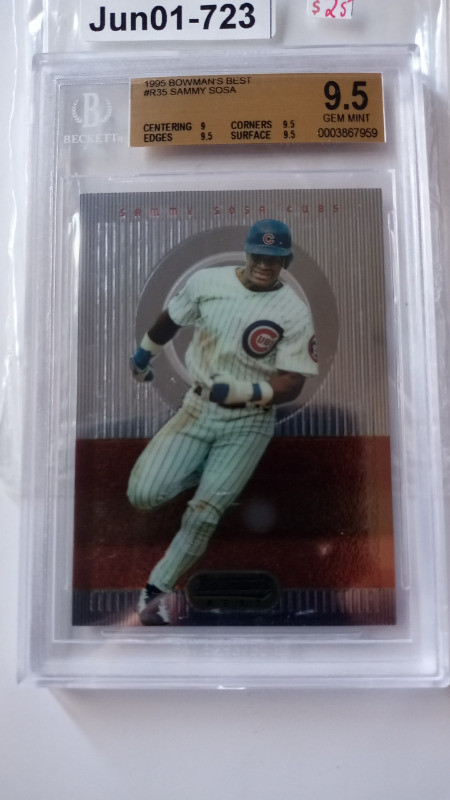 1995 BOWMAN'S BEST SAMMY SOSA BGS 9.5 Gem Mint graded Chicago in Arts & Collectibles in St. Catharines
