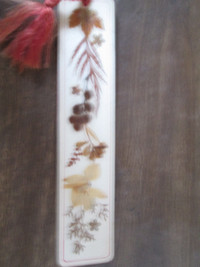bookmark with dried leaves and flowers